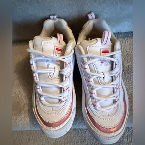 Fila 6.5 Womens Ray Tracer White Pink Shoes Sneaker 5RM00534-156